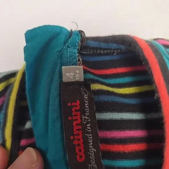 Catimini Toddler Girl Dress 4/104 Boho Style Floral Cotton Zip Back - Picture 9 of 15